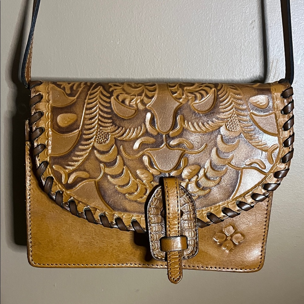 😄Vintage Patricia Nash tooled leather crossbody purse bag